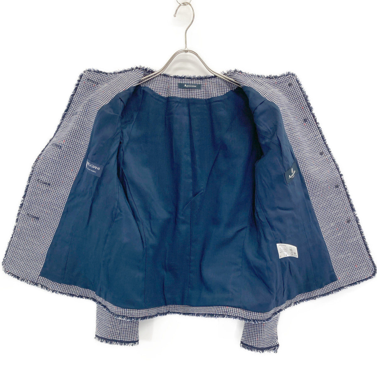 Aquascutum アクアスキュータム ﾈｲﾋﾞｰ ﾌｧﾝｼｰﾂｨｰﾄﾞ ｼﾞｬｹｯﾄ ジャケット 10