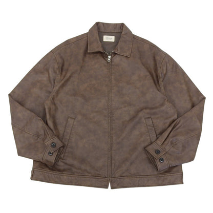 B:MING ビーミング 美品 ambiance フェイクレザー ブルゾン メンズ ブラウン L ジャケット L