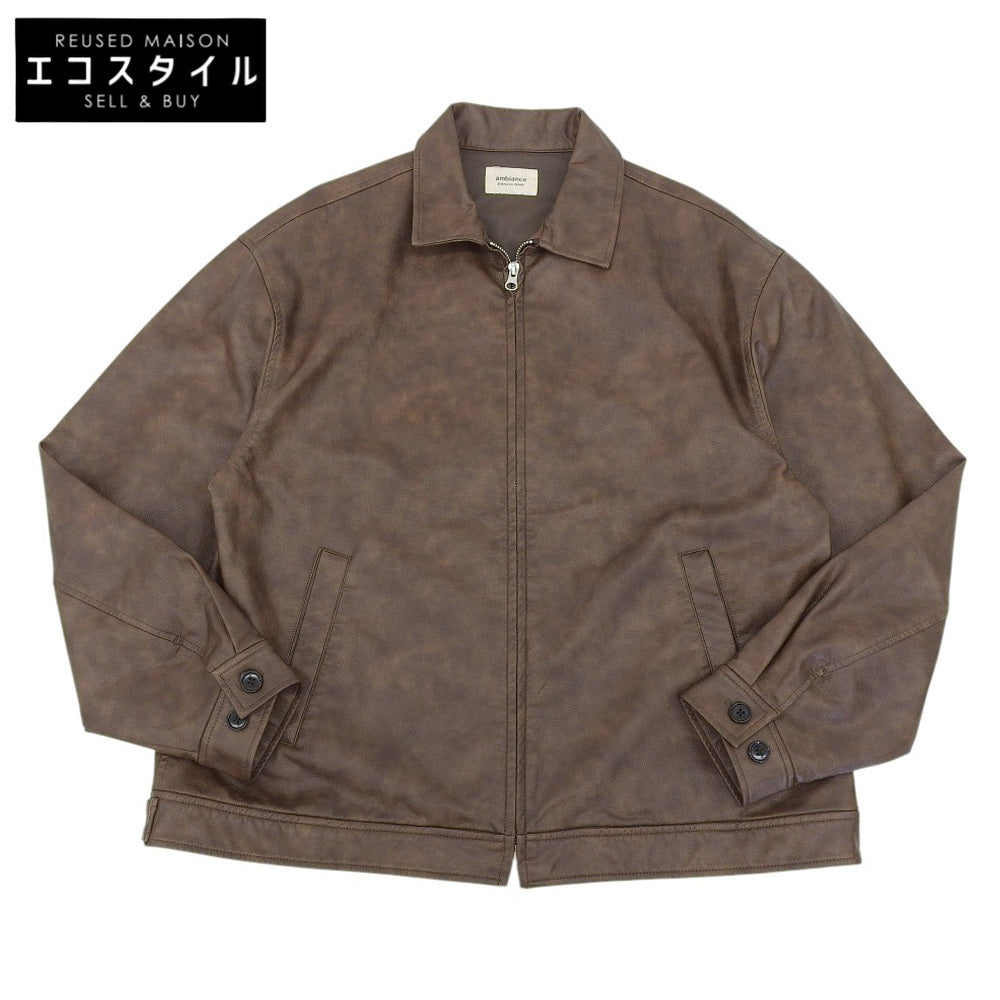 B:MING ビーミング 美品 ambiance フェイクレザー ブルゾン メンズ ブラウン L ジャケット L