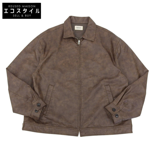 B:MING ビーミング 美品 ambiance フェイクレザー ブルゾン メンズ ブラウン L ジャケット L