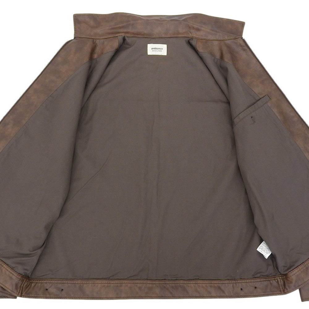 B:MING ビーミング 美品 ambiance フェイクレザー ブルゾン メンズ ブラウン L ジャケット L