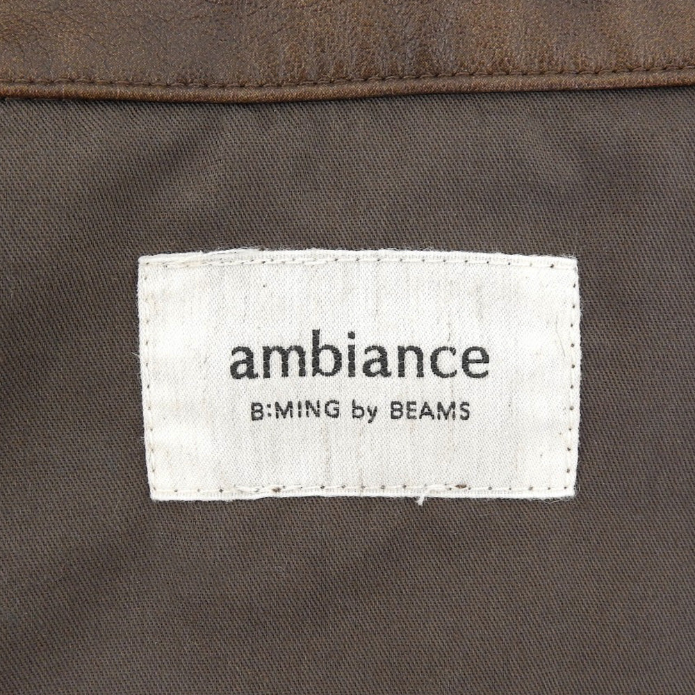 B:MING ビーミング 美品 ambiance フェイクレザー ブルゾン メンズ ブラウン L ジャケット L