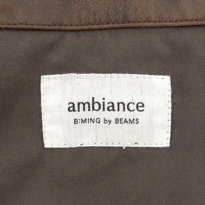 B:MING ビーミング 美品 ambiance フェイクレザー ブルゾン メンズ ブラウン L ジャケット L
