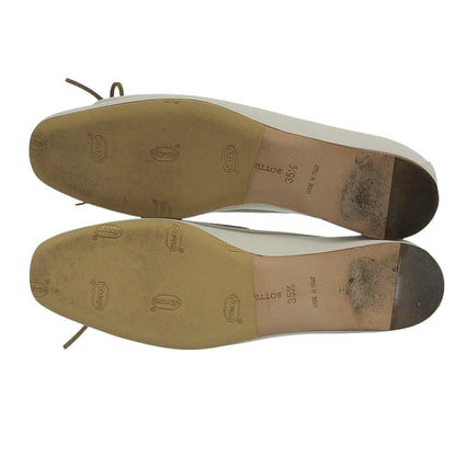 BOTTEGA VENETA ボッテガヴェネタ 美品 イントレチャート フラットパンプス レディース ホワイト 35 1/2 シューズ 35.5