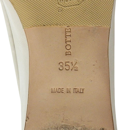 BOTTEGA VENETA ボッテガヴェネタ 美品 イントレチャート フラットパンプス レディース ホワイト 35 1/2 シューズ 35.5