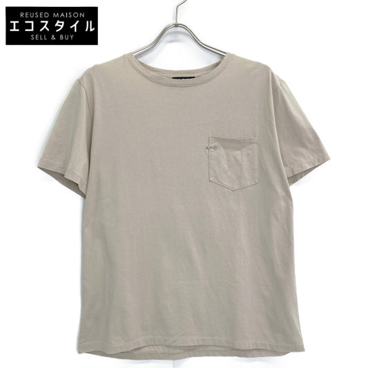 A.P.C. アーペーセー 25082-1-92707 ベージュ 刺繍入り ポケットTシャツ トップス L