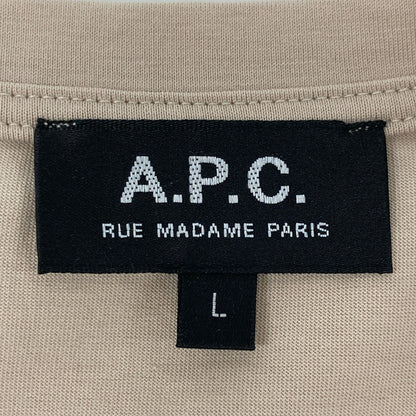 A.P.C. アーペーセー 25082-1-92707 ベージュ 刺繍入り ポケットTシャツ トップス L