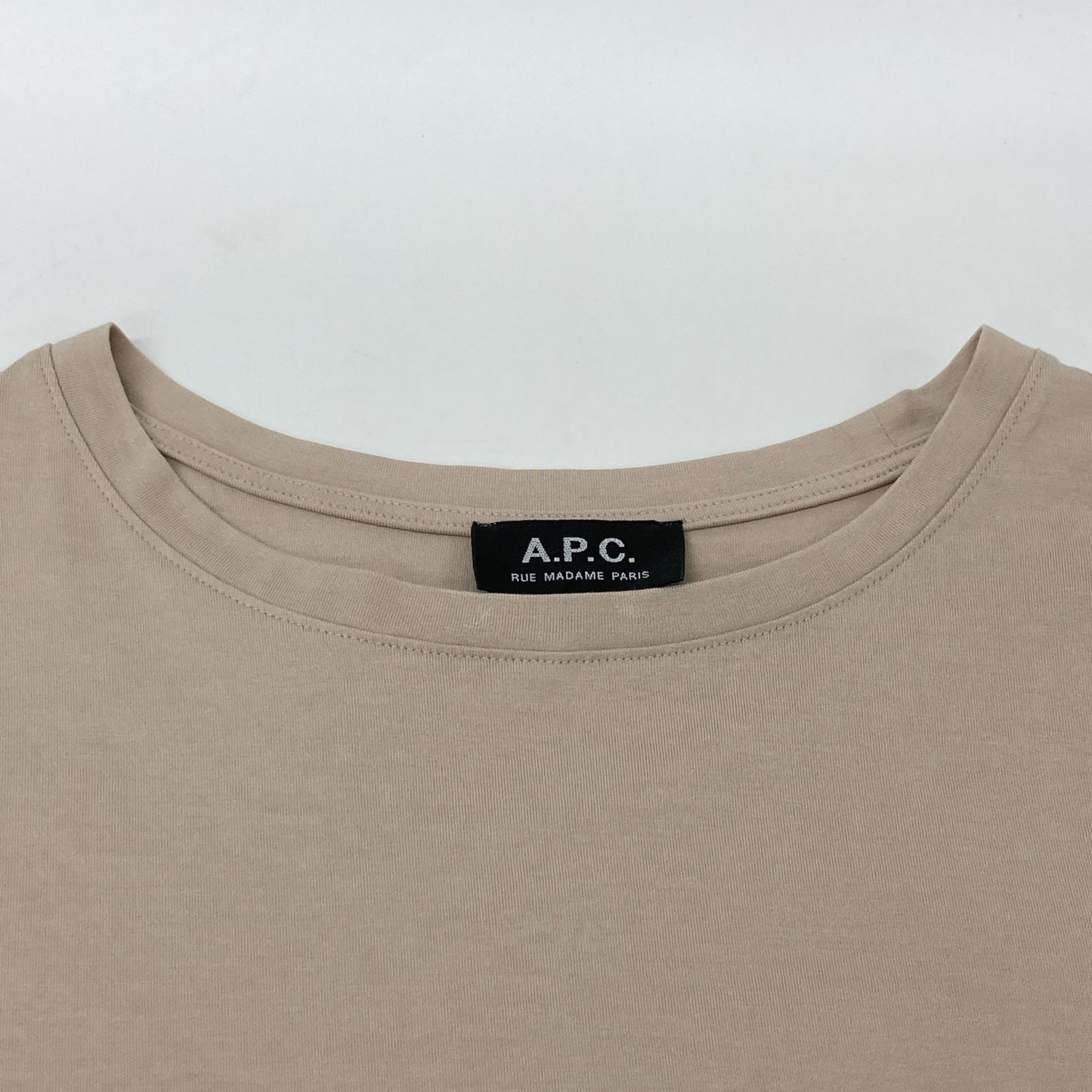 A.P.C. アーペーセー 25082-1-92707 ベージュ 刺繍入り ポケットTシャツ トップス L