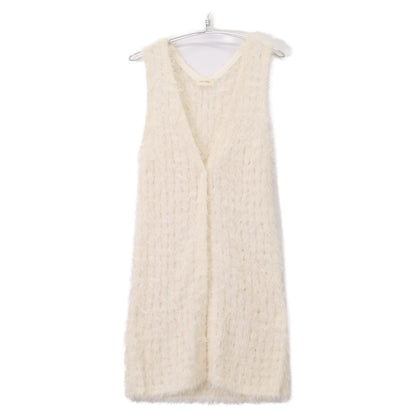 DES PRES デプレ 25年 アイボリー フラッフィーコットンニットジレ ベスト F