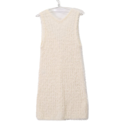 DES PRES デプレ 25年 アイボリー フラッフィーコットンニットジレ ベスト F