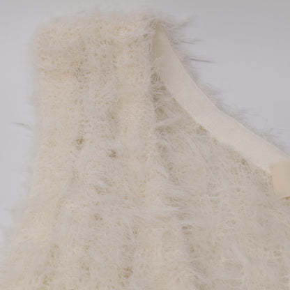 DES PRES デプレ 25年 アイボリー フラッフィーコットンニットジレ ベスト F