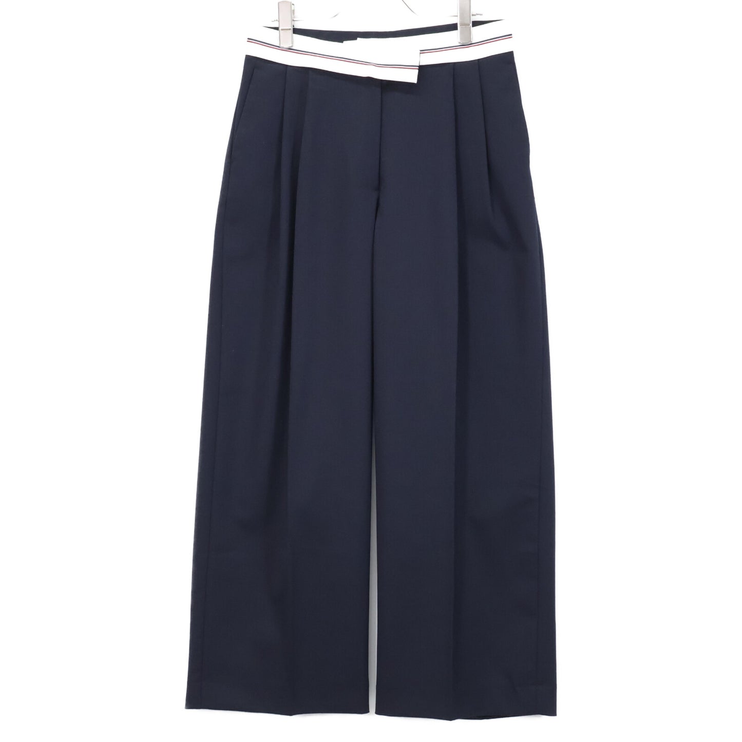 TOMMY HILFIGER トミーヒルフィガー WW44155 ネイビー プレッピー ワイドレッグパンツ ボトムス 36