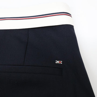 TOMMY HILFIGER トミーヒルフィガー WW44155 ネイビー プレッピー ワイドレッグパンツ ボトムス 36