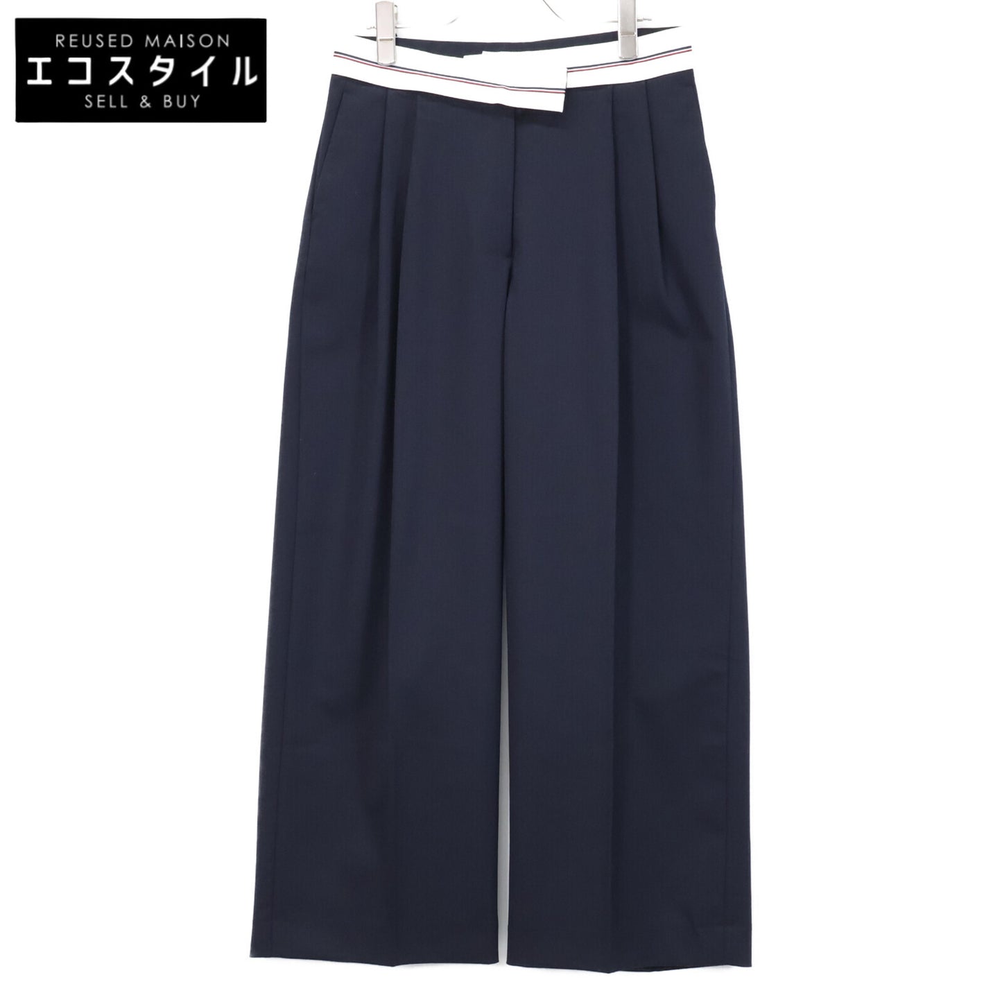 TOMMY HILFIGER トミーヒルフィガー WW44155 ネイビー プレッピー ワイドレッグパンツ ボトムス 36