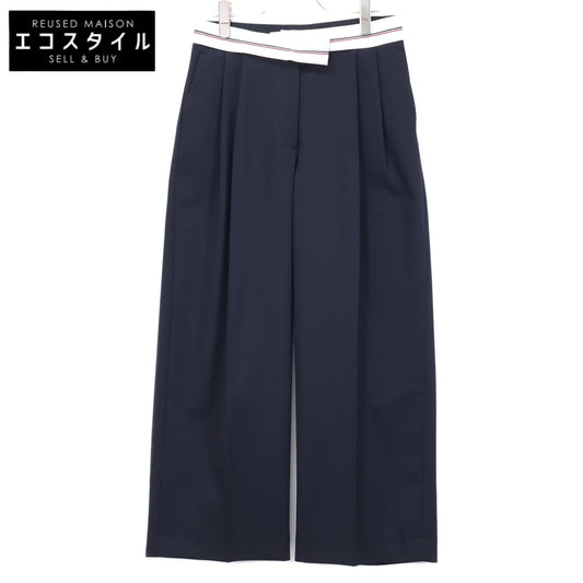 TOMMY HILFIGER トミーヒルフィガー WW44155 ネイビー プレッピー ワイドレッグパンツ ボトムス 36