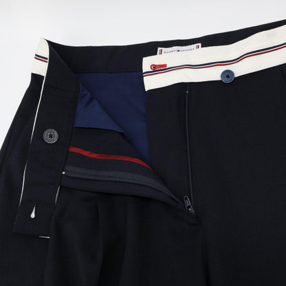 TOMMY HILFIGER トミーヒルフィガー WW44155 ネイビー プレッピー ワイドレッグパンツ ボトムス 36