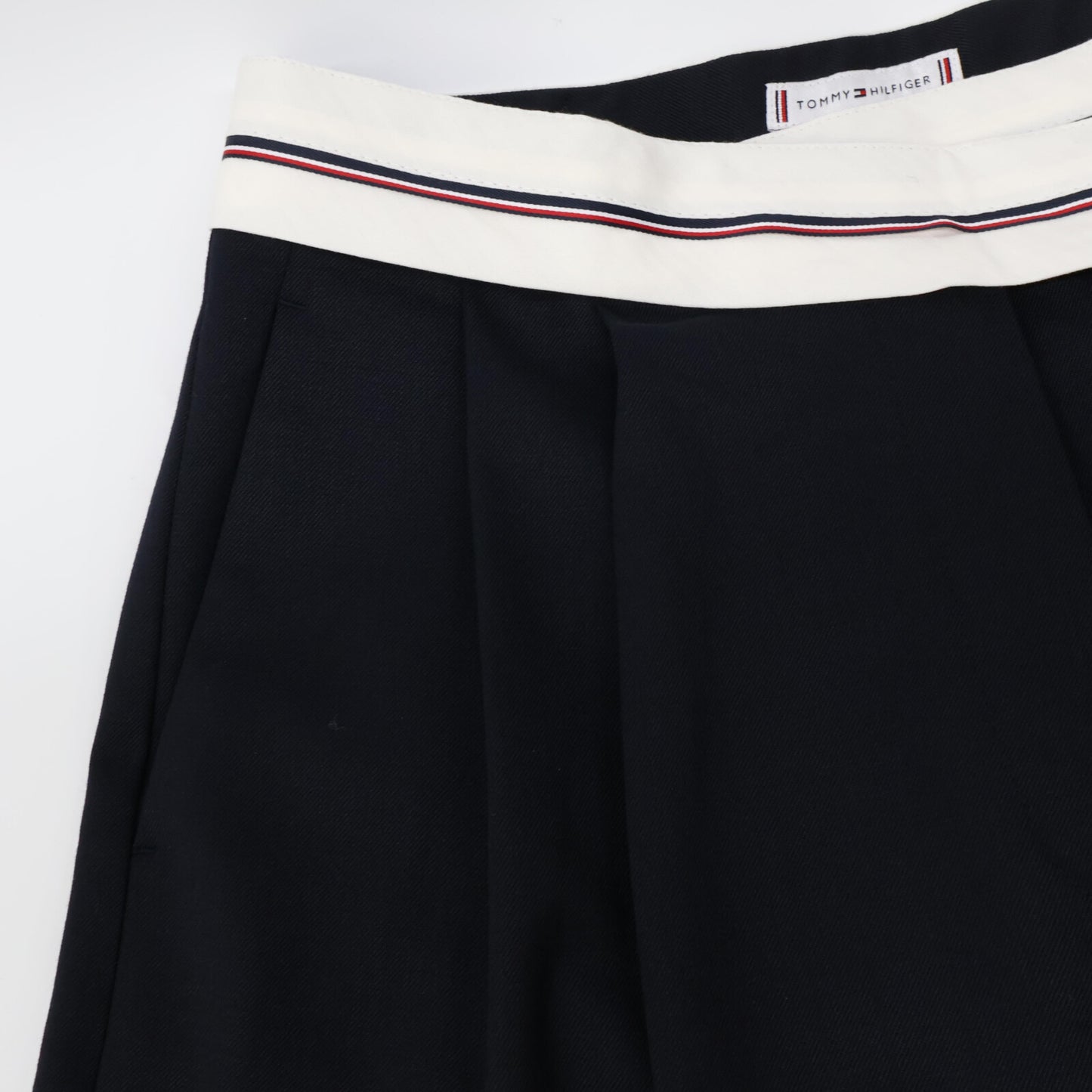 TOMMY HILFIGER トミーヒルフィガー WW44155 ネイビー プレッピー ワイドレッグパンツ ボトムス 36