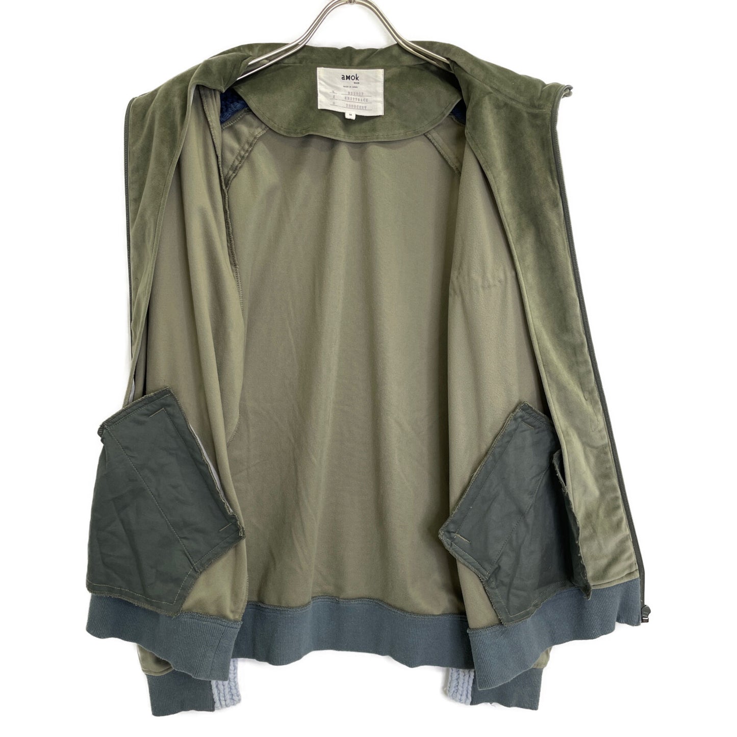 amok アモク 222033 ｶｰｷ ﾍﾞﾛｱ切り替え ﾄﾗｯｸｼﾞｬｹｯﾄ ジャケット M