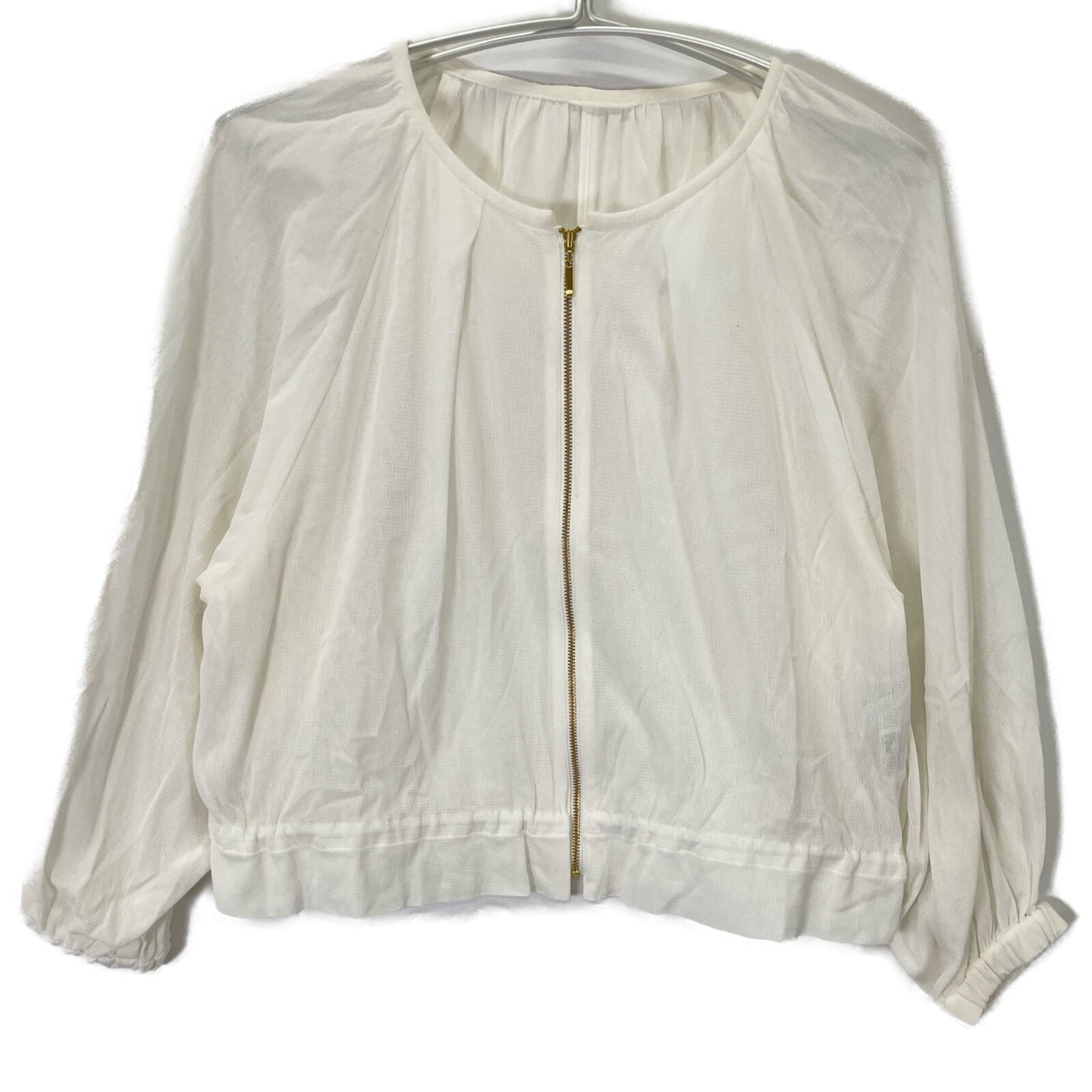 ANAYI アナイ 10231710 23年製 ﾎﾜｲﾄ ｺｯﾄﾝﾎﾞｲﾙｷﾞｬｻﾞｰﾌﾞﾙｿﾞﾝ ジャケット 36