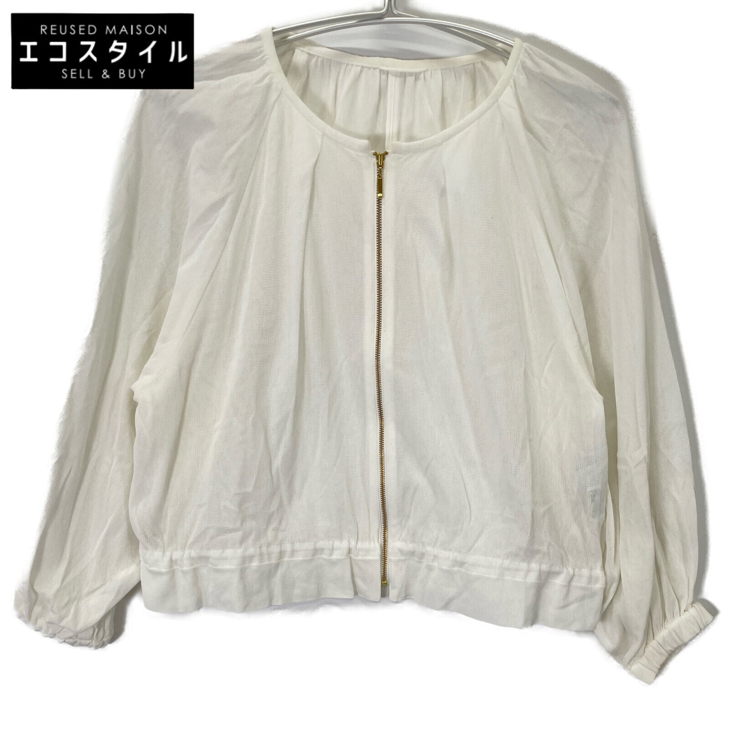 ANAYI アナイ 10231710 23年製 ﾎﾜｲﾄ ｺｯﾄﾝﾎﾞｲﾙｷﾞｬｻﾞｰﾌﾞﾙｿﾞﾝ ジャケット 36