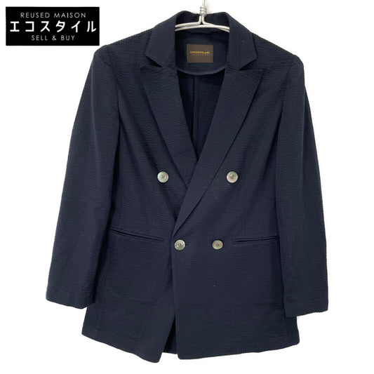 TOMORROWLAND トゥモローランド 【ｺﾚｸｼｮﾝ】24年製 ﾈｲﾋﾞｰ ｽﾄﾗｲﾌﾟ ﾃｰﾗｰﾄﾞｼﾞｬｹｯﾄ ジャケット 34