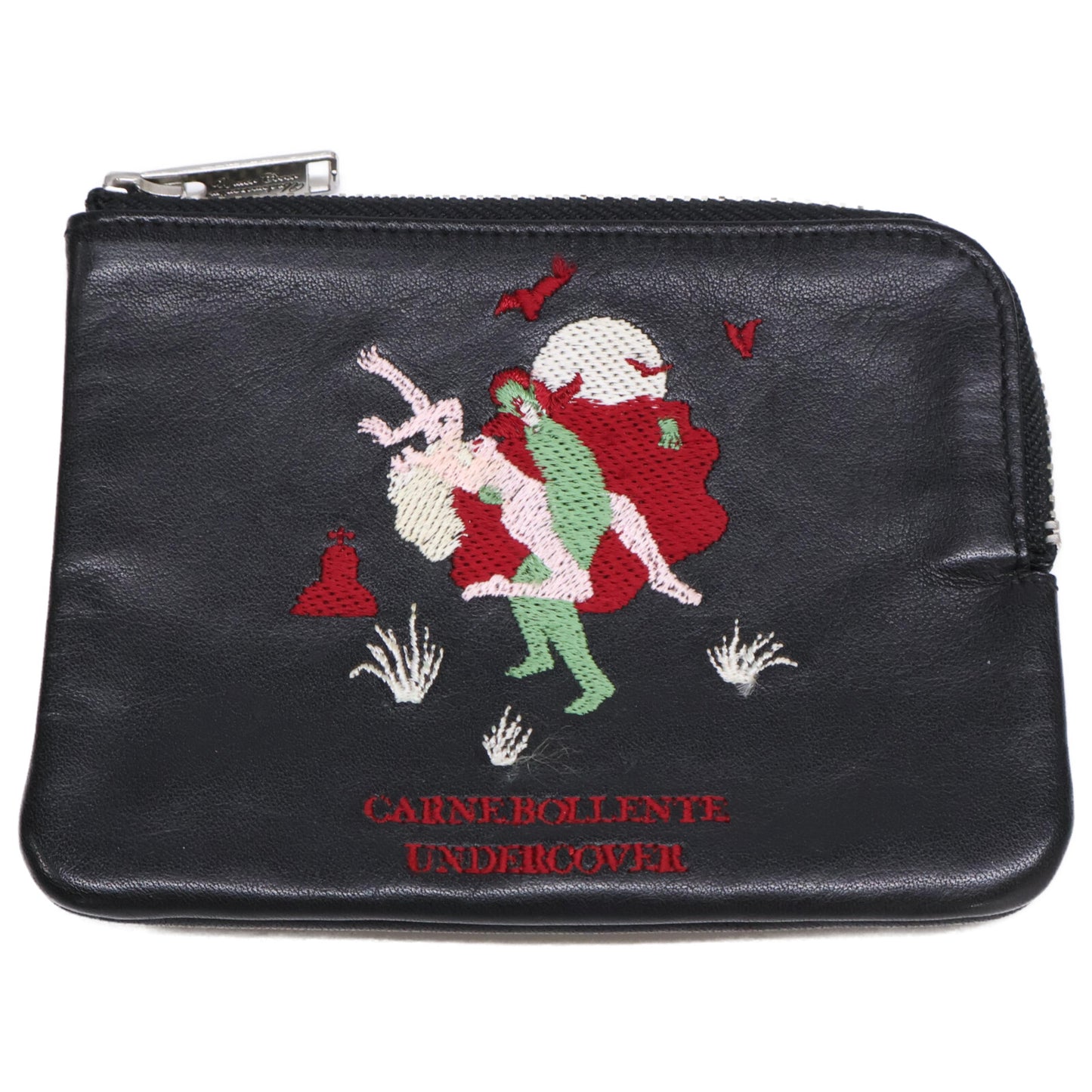 UNDERCOVER アンダーカバー x CARNE BOLLENTE カルネボレンテ 刺繍 L字レザーポーチ コインケース