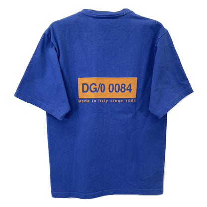 DOLCE&GABBANA ドルチェアンドガッバーナ ﾌﾞﾙｰ×ｵﾚﾝｼﾞ ﾛｺﾞ刺繍 Tｼｬﾂ トップス XS