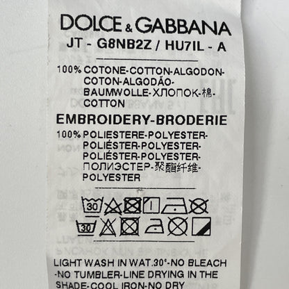 DOLCE&GABBANA ドルチェアンドガッバーナ ﾌﾞﾙｰ×ｵﾚﾝｼﾞ ﾛｺﾞ刺繍 Tｼｬﾂ トップス XS