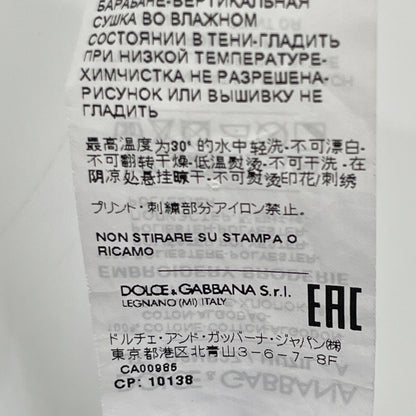 DOLCE&GABBANA ドルチェアンドガッバーナ ﾌﾞﾙｰ×ｵﾚﾝｼﾞ ﾛｺﾞ刺繍 Tｼｬﾂ トップス XS
