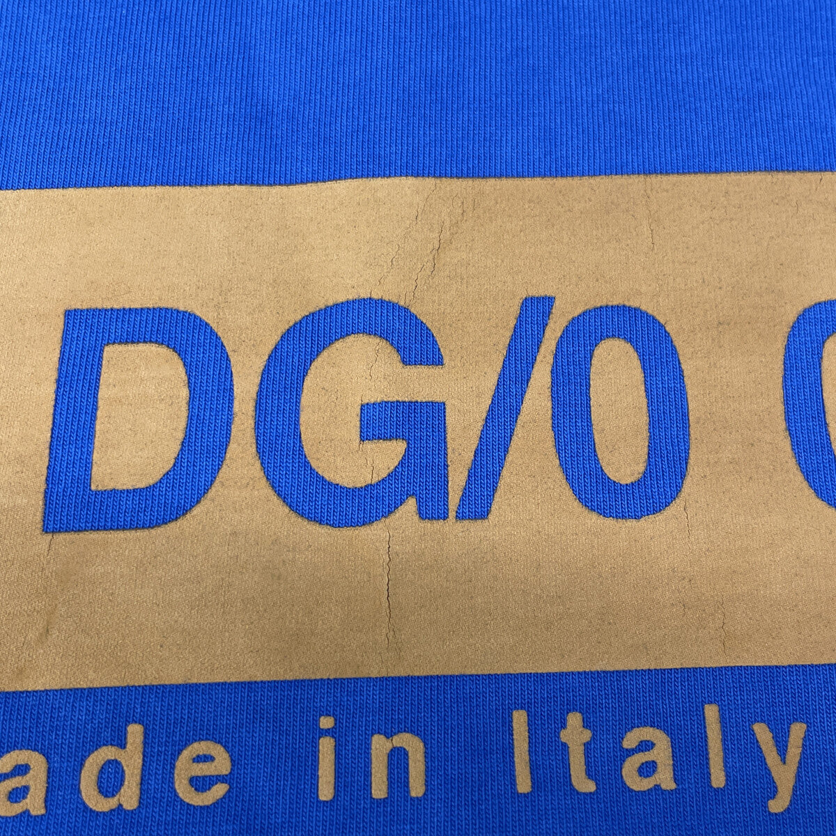 DOLCE&GABBANA ドルチェアンドガッバーナ ﾌﾞﾙｰ×ｵﾚﾝｼﾞ ﾛｺﾞ刺繍 Tｼｬﾂ トップス XS