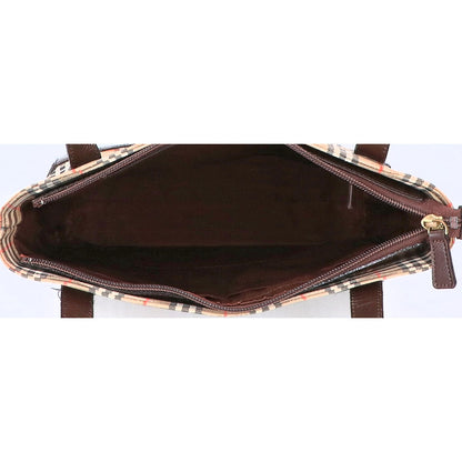 BURBERRY バーバリー ノバチェックｘレザー ハンドバッグ