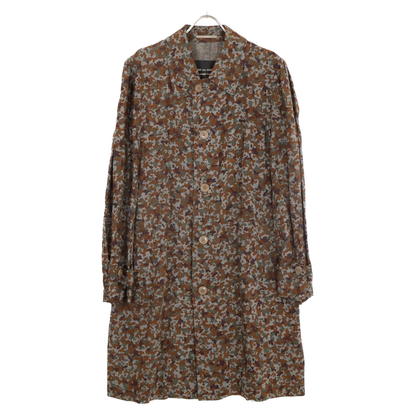 COMMEdesGARCONS HOMME PLUS コムデギャルソンオムプリュス PC-100110 90s カモ リネン×レーヨン コート M