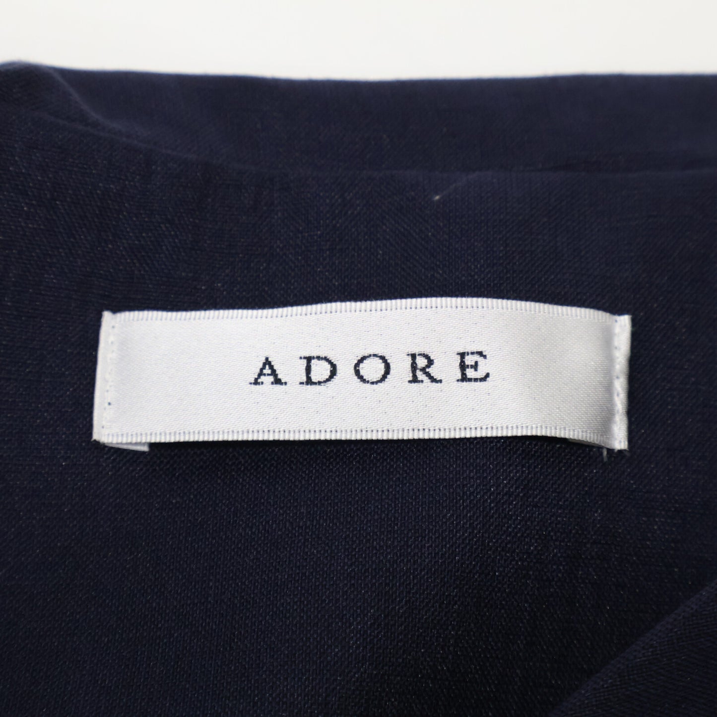 ADORE アドーア ﾈｲﾋﾞｰ ﾄﾞﾗｲﾀｯﾁ麻ﾋﾞｯｸｾｰﾗｰｶﾗｰﾜﾝﾋﾟｰｽ ワンピース 38