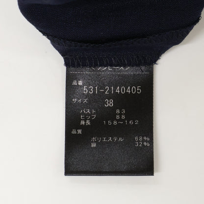 ADORE アドーア ﾈｲﾋﾞｰ ﾄﾞﾗｲﾀｯﾁ麻ﾋﾞｯｸｾｰﾗｰｶﾗｰﾜﾝﾋﾟｰｽ ワンピース 38