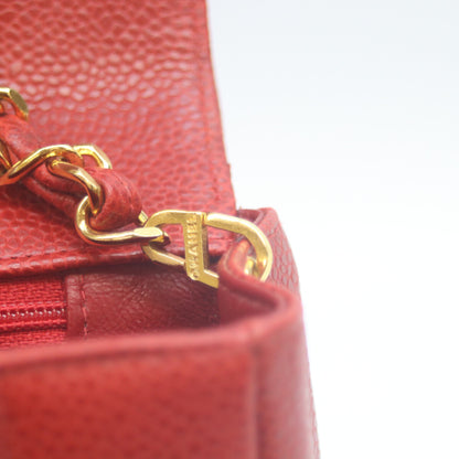 CHANEL シャネル 2番台 キャビアスキン レッド ダイアナ25 チェーンショルダーバッグ ショルダーバッグ