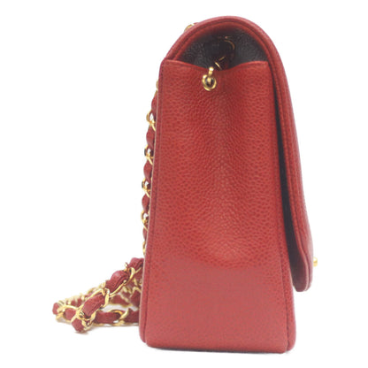 CHANEL シャネル 2番台 キャビアスキン レッド ダイアナ25 チェーンショルダーバッグ ショルダーバッグ