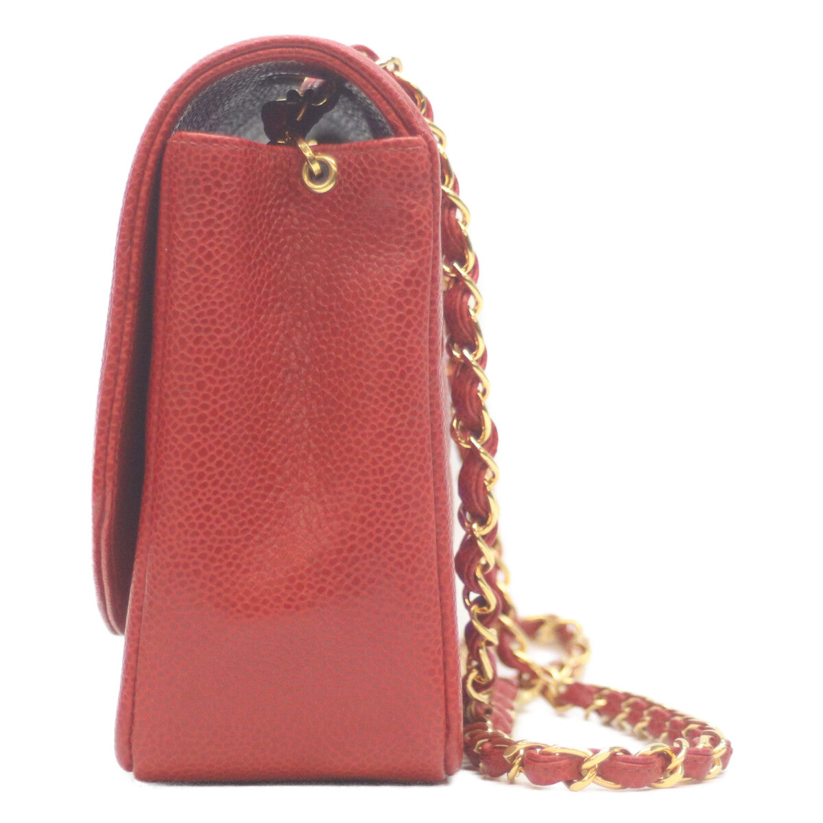 CHANEL シャネル 2番台 キャビアスキン レッド ダイアナ25 チェーンショルダーバッグ ショルダーバッグ
