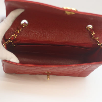 CHANEL シャネル 2番台 キャビアスキン レッド ダイアナ25 チェーンショルダーバッグ ショルダーバッグ