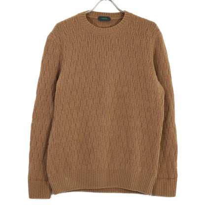 ZANONE ザノーネ ﾌﾞﾗｳﾝ 7ｹﾞｰｼﾞｳｰﾙﾍﾘﾝﾎﾞｰﾝｹｰﾌﾞﾙｸﾙｰﾈｯｸﾆｯﾄ トップス 50