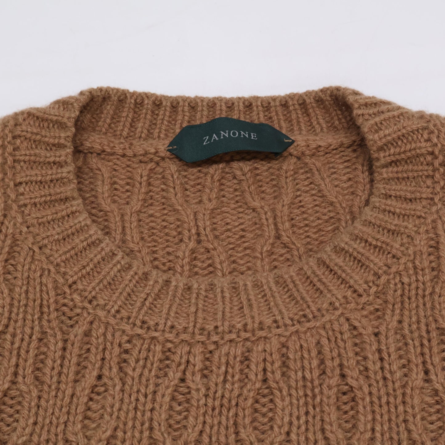 ZANONE ザノーネ ﾌﾞﾗｳﾝ 7ｹﾞｰｼﾞｳｰﾙﾍﾘﾝﾎﾞｰﾝｹｰﾌﾞﾙｸﾙｰﾈｯｸﾆｯﾄ トップス 50