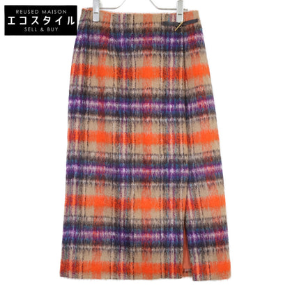 ANAYI アナイ ｵﾚﾝｼﾞ×ﾊﾟｰﾌﾟﾙ ｼｬｷﾞｰﾁｪｯｸ ｽｶｰﾄ スカート 38