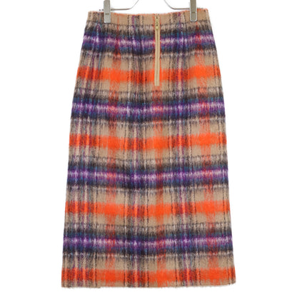 ANAYI アナイ ｵﾚﾝｼﾞ×ﾊﾟｰﾌﾟﾙ ｼｬｷﾞｰﾁｪｯｸ ｽｶｰﾄ スカート 38