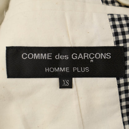 COMMEdesGARCONS HOMME PLUS コムデギャルソンオムプリュス PI-J045 ﾌﾞﾗｯｸ×ﾎﾜｲﾄ ｷﾞﾝｶﾞﾑﾁｪｯｸ Pｺｰﾄ コート XS