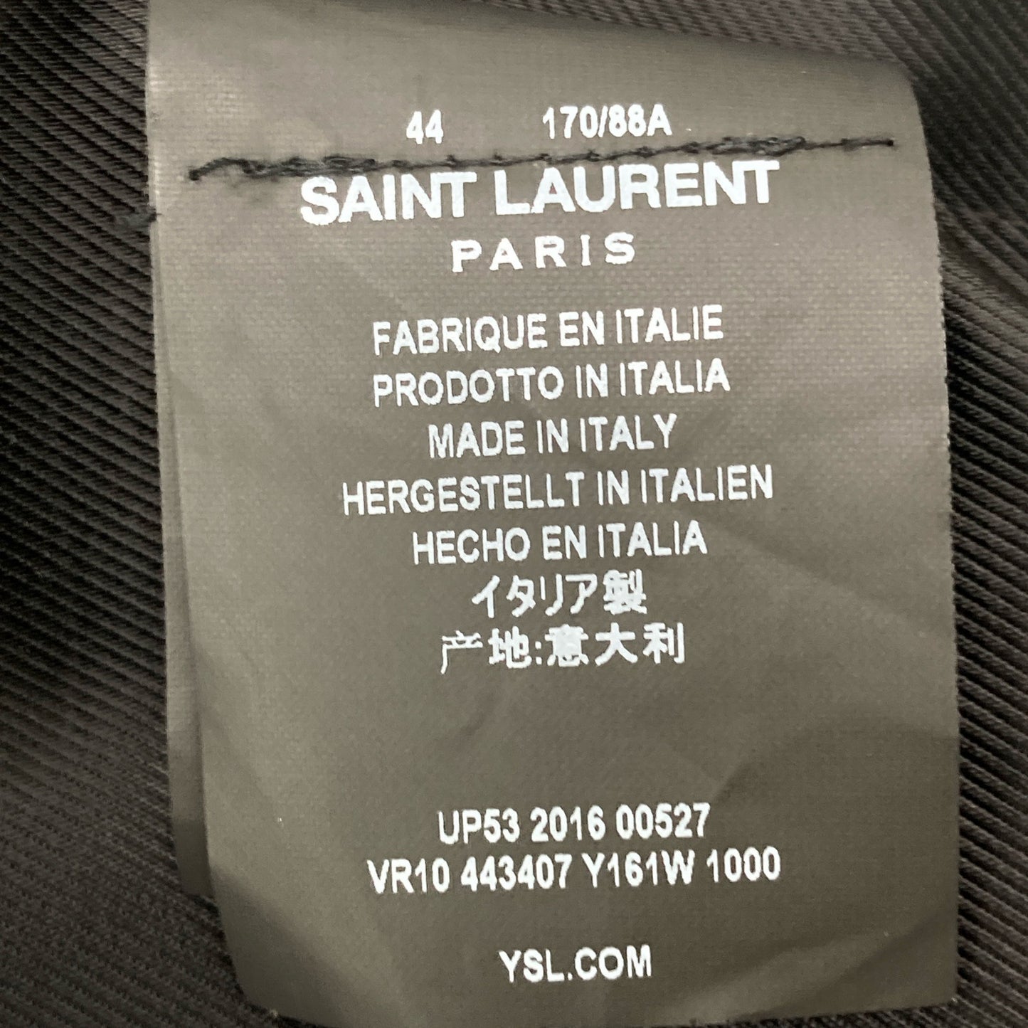 SAINT LAURENT PARIS サンローランパリ 16AW ｴﾃﾞｨ期 ﾊﾟﾗﾃﾞｨｳﾑ ｽﾊﾟﾝｺｰﾙ ﾃﾃﾞｨｼﾞｬｹｯﾄ ジャケット 44