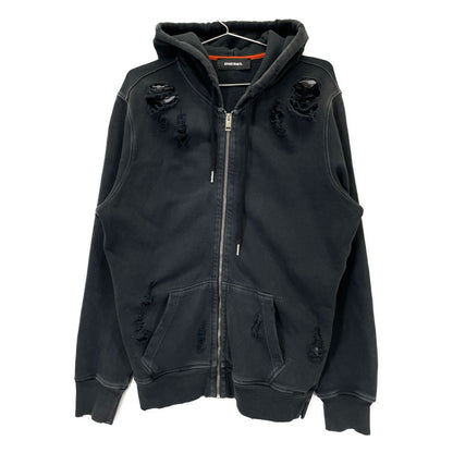 DIESEL ディーゼル BG000014 ｸﾞﾚｰ ﾀﾞﾒｰｼﾞ加工 ｼﾞｯﾌﾟｱｯﾌﾟﾊﾟｰｶｰ ジャケット S