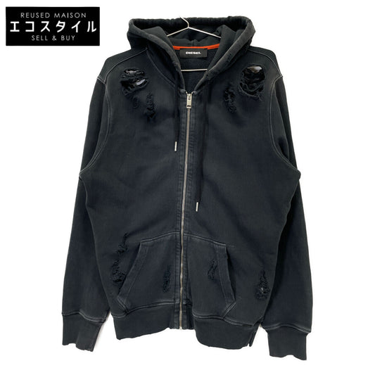 DIESEL ディーゼル BG000014 ｸﾞﾚｰ ﾀﾞﾒｰｼﾞ加工 ｼﾞｯﾌﾟｱｯﾌﾟﾊﾟｰｶｰ ジャケット S