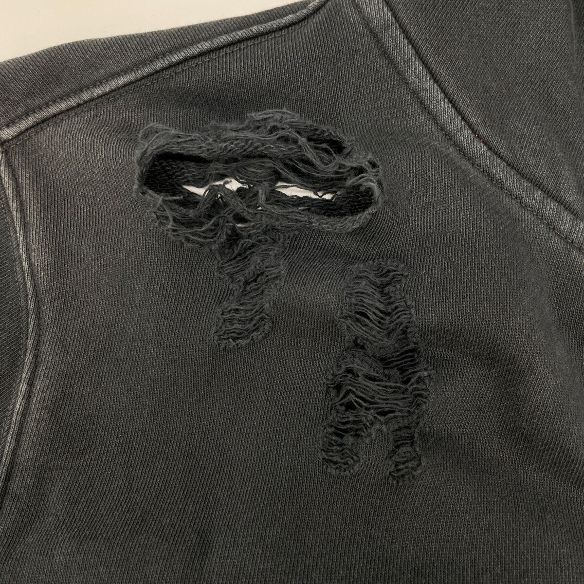 DIESEL ディーゼル BG000014 ｸﾞﾚｰ ﾀﾞﾒｰｼﾞ加工 ｼﾞｯﾌﾟｱｯﾌﾟﾊﾟｰｶｰ ジャケット S