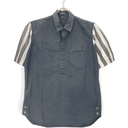 ANN DEMEULEMEESTER アンドゥムルメステール 08年製 ﾈｲﾋﾞｰ 切り替え ﾌﾟﾙｵｰﾊﾞｰｼｬﾂ トップス XXS