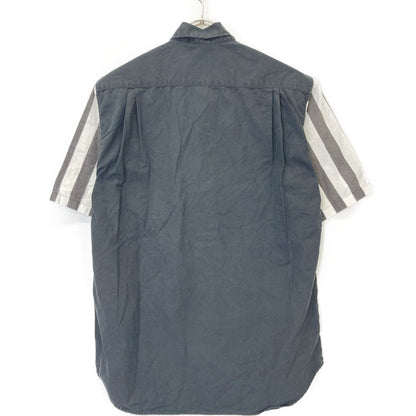 ANN DEMEULEMEESTER アンドゥムルメステール 08年製 ﾈｲﾋﾞｰ 切り替え ﾌﾟﾙｵｰﾊﾞｰｼｬﾂ トップス XXS