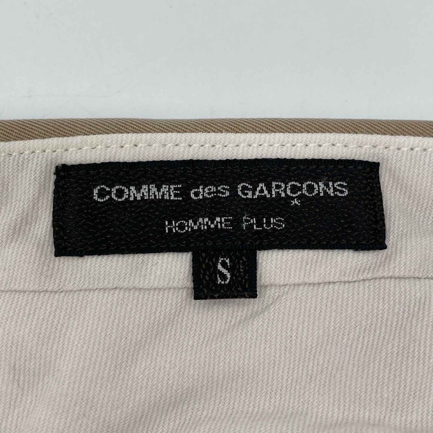 COMMEdesGARCONS HOMME PLUS コムデギャルソンオムプリュス 01年製 ﾍﾞｰｼﾞｭ ｺｯﾄﾝ ﾁﾉﾊﾟﾝﾂ ボトムス S